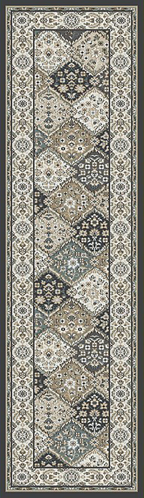 Dynamic Rugs Yazd 8471 Grey / Ivory Rugs - runner view