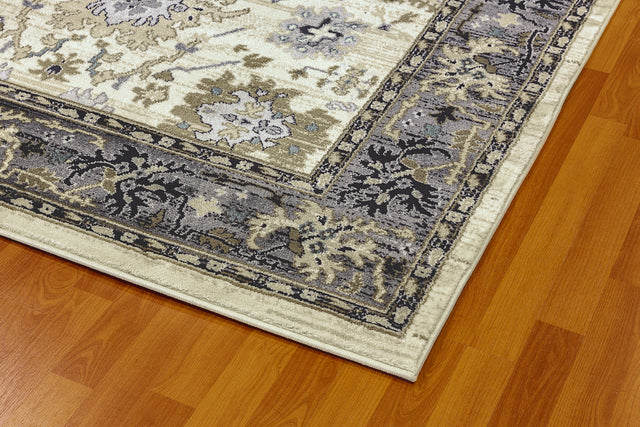 Dynamic Rugs Yazd 8531 Ivory / Grey Rugs - corner detail