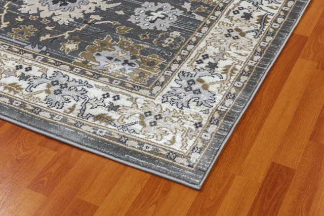 Dynamic Rugs Yazd 8531 Grey / Ivory Rugs - corner detail