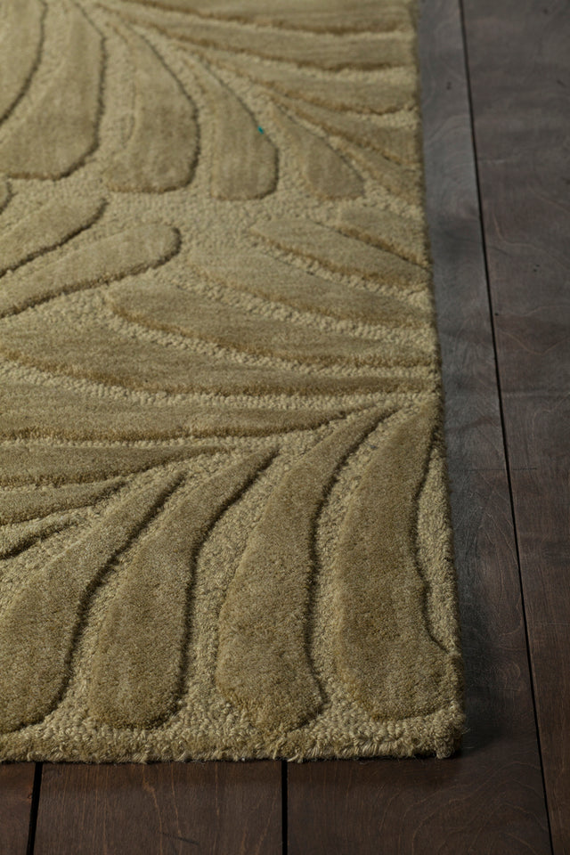 Chandra Yelena Yel43803 Green / Ivory Rug - corner detail