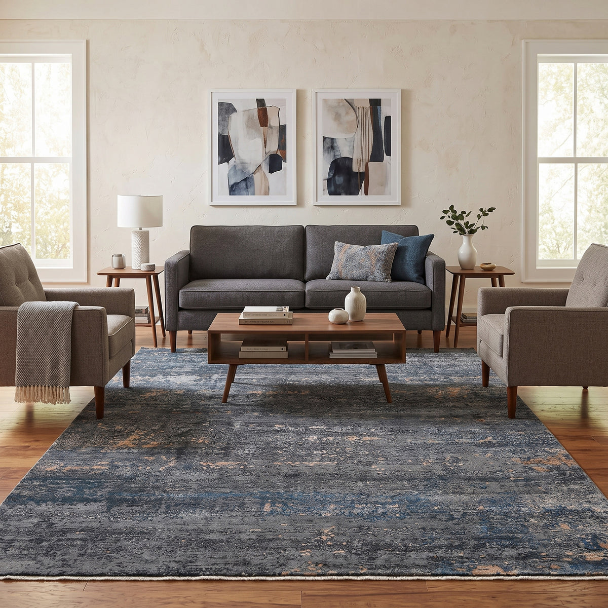Amer Zenith ZEN-55 Dark Gray area rug - lifestyle view