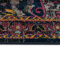 Kaleen Zuma Beach Zum01-22 Navy, Pink, Gold, Turquoise, Gray, Plum, Black Area Rug