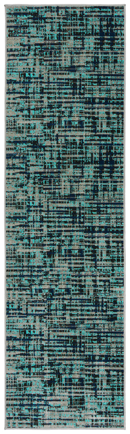 Kaleen Zuma Beach Zum04-78 Turquoise, Gray, Navy, Black Area Rug