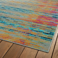 Kaleen Zuma Beach Zum05-86 Turquoise, Navy, Gold, Pink, Gray Area Rug