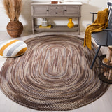 Safavieh Braided 5'-0" x 8'-0" Rug in Brown / Ivory