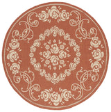 Safavieh Courtyard 6'-7" x 6'-7" Rug in Terracotta / Natural