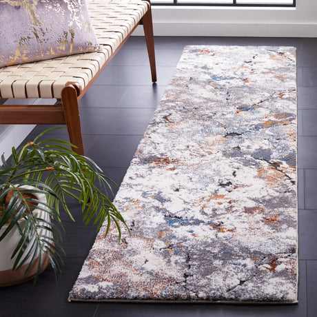 Safavieh Cyrus Shag 2'-2" x 7'-9" Rug in Grey / Ivory