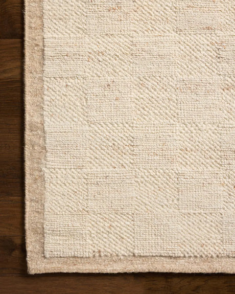 Loloi Alina ALN-01 Contemporary Hand Woven Natural Rug - corner on wood