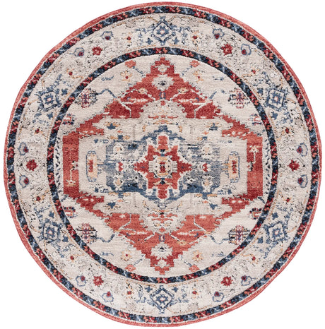 Safavieh Luna 6'-7" x 6'-7" Rug in Beige / Blue Rust