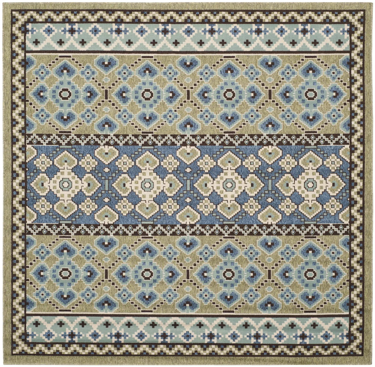 Safavieh Veranda 6'-7" x 6'-7" Rug in Green / Blue