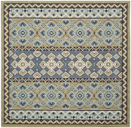 Safavieh Veranda 6'-7" x 6'-7" Rug in Green / Blue