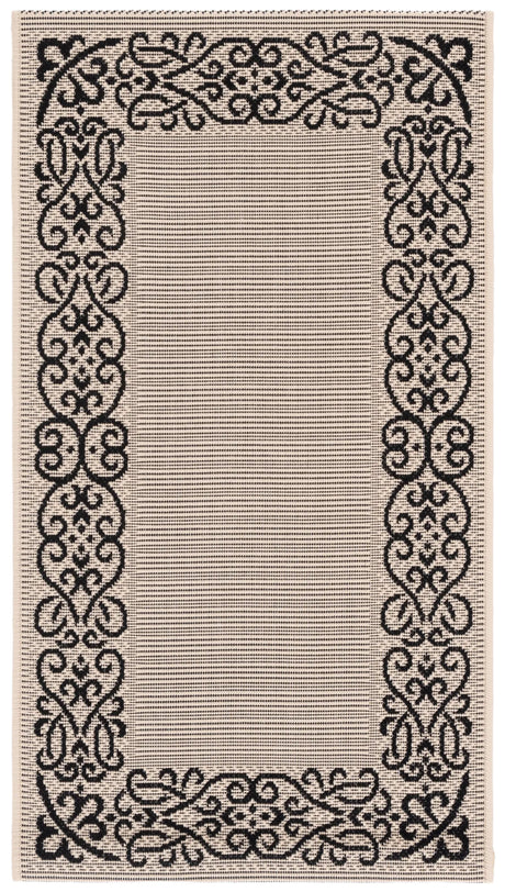 Safavieh Courtyard 2'-0" x 3'-7" Rug in Sand / Black