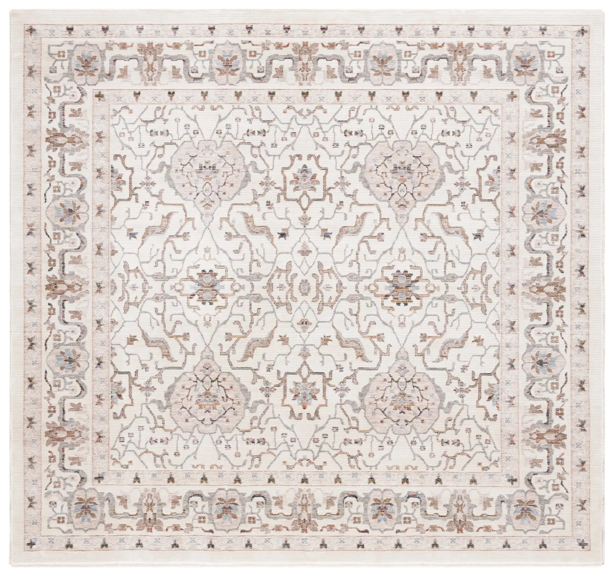 Safavieh Harlow 6'-3" x 6'-3" Rug in Ivory Grey / Rust