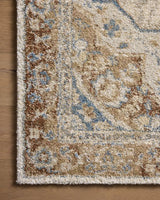 Loloi Tamryn Tam-04 Natural/Multi Rug - corner on wood