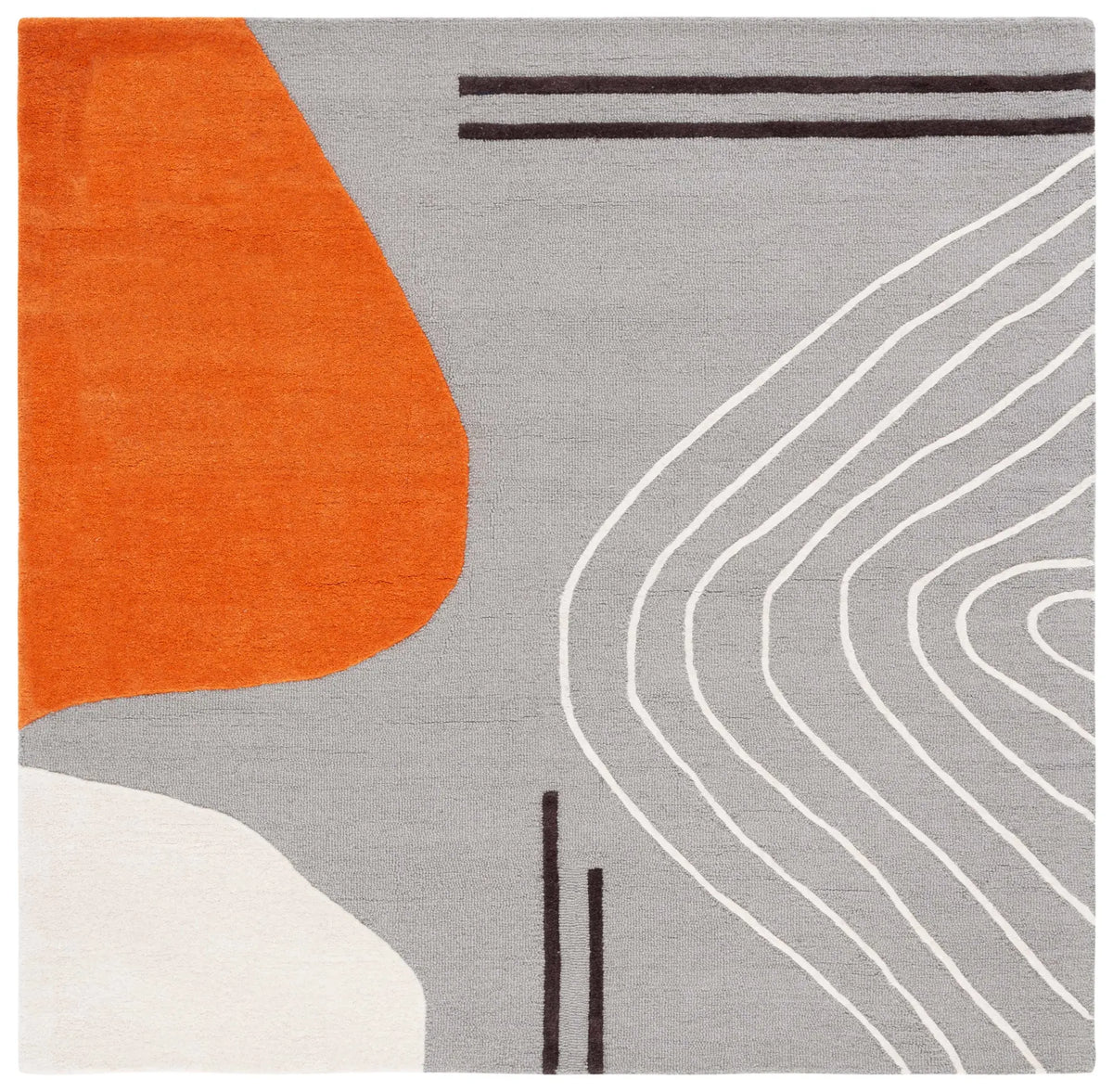 Safavieh Rodeo Drive 6'-0" x 6'-0" Rug in Grey / Rust