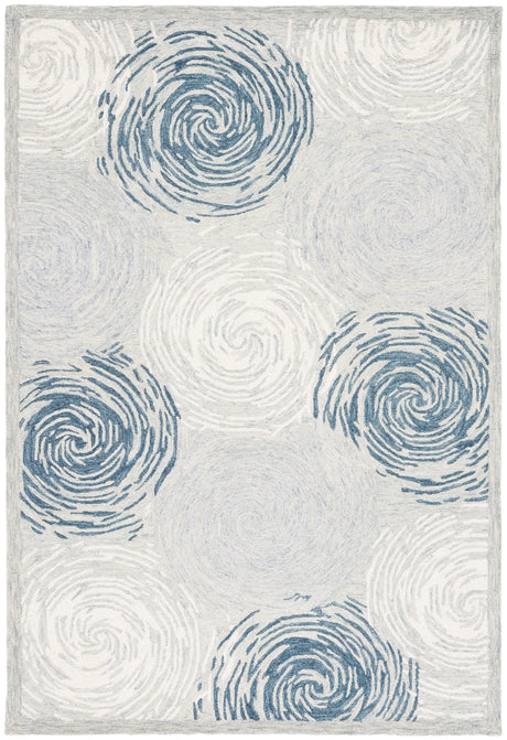 Safavieh Micro-Loop 4'-0" x 6'-0" Rug in Grey / Ivory