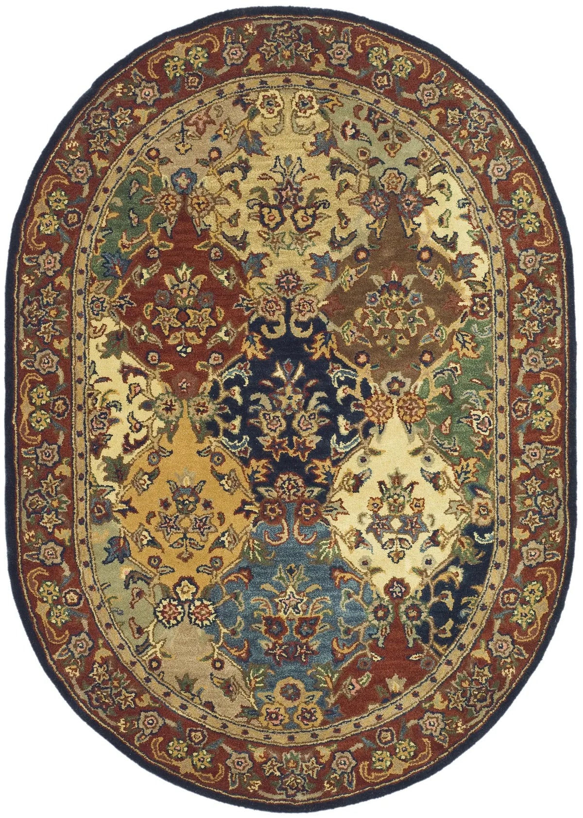 Safavieh Heritage 4'-6" x 6'-6" Rug in Multi / Burgundy