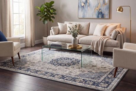 Dynamic Rugs Ancient Garden 57559 Silver / Blue Rugs - Room