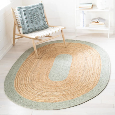 Safavieh Braided 5'-0" x 7'-0" Rug in Sage / Gold