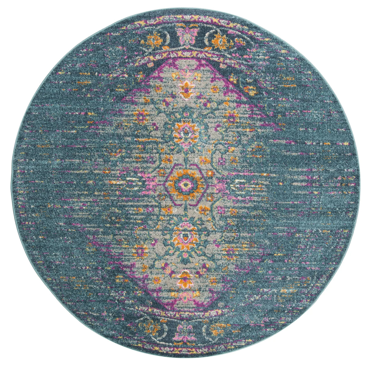 Safavieh Madison 6'-7" x 6'-7" Rug in Blue / Fuchsia