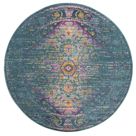 Safavieh Madison 6'-7" x 6'-7" Rug in Blue / Fuchsia