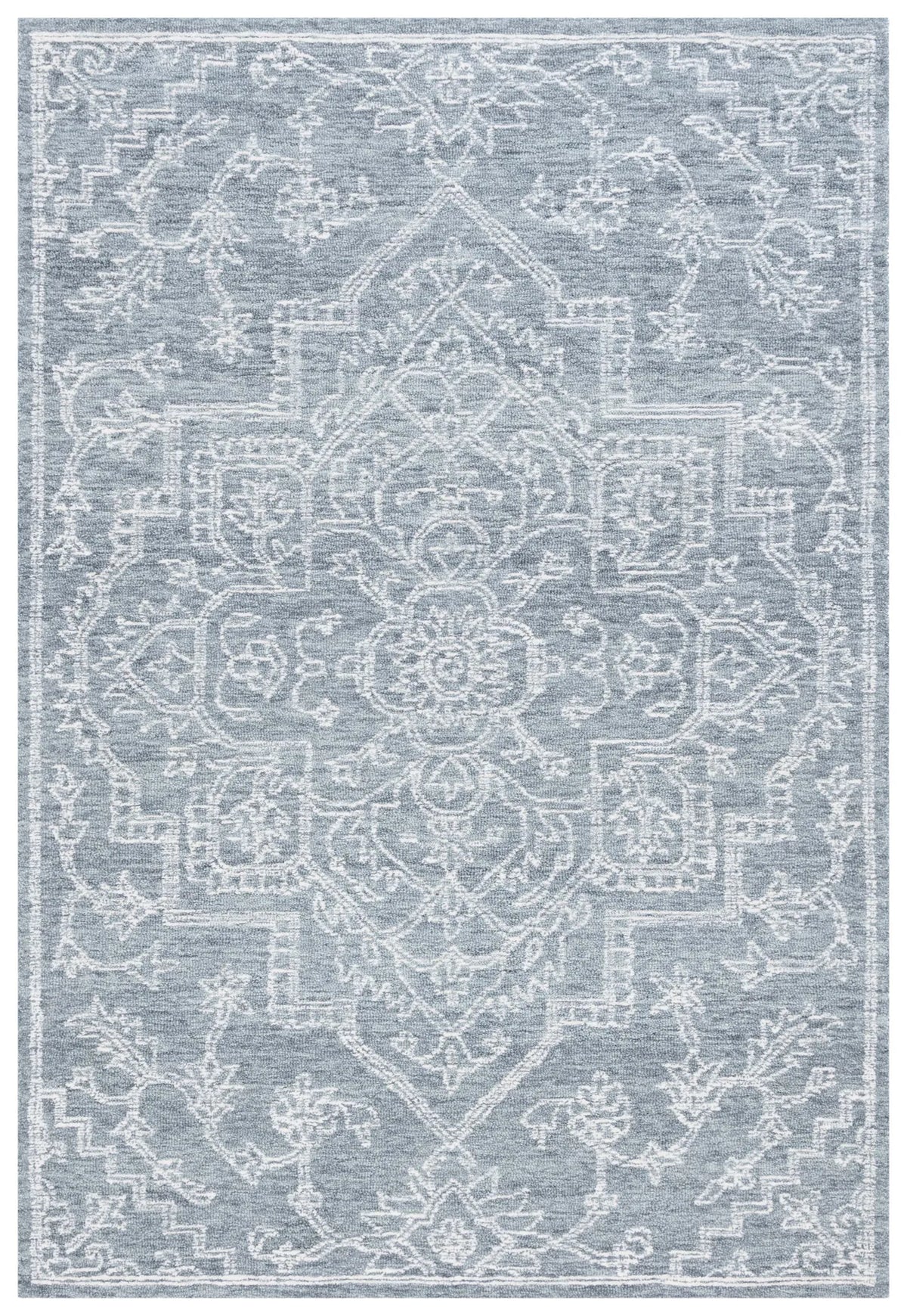 Safavieh Micro-Loop 4'-0" x 6'-0" Rug in Grey / Ivory
