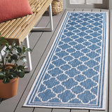Safavieh Beach House 2'-2" x 10'-0" Rug in Blue / Ivory
