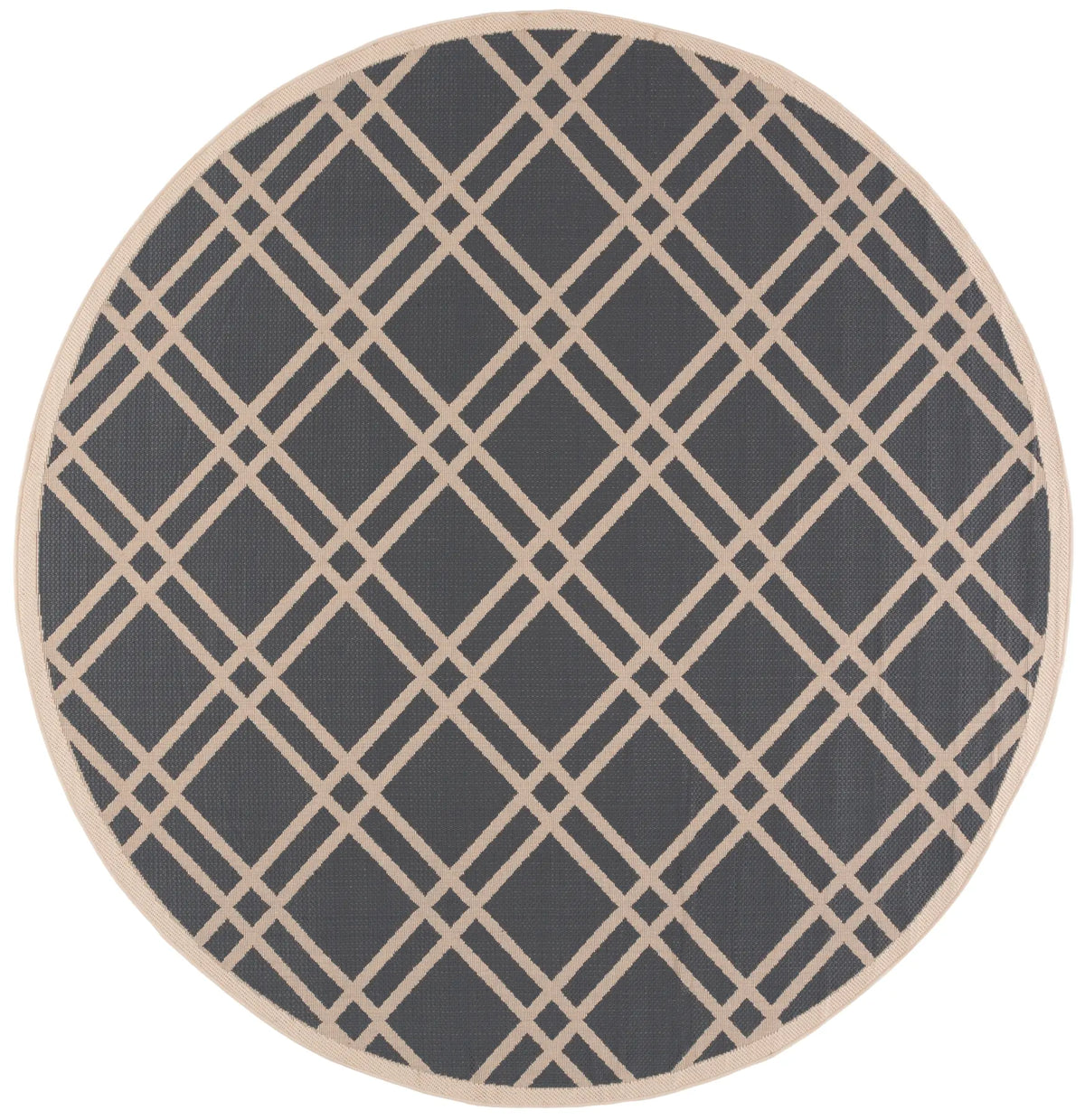 Safavieh Courtyard 7'-10" x 7'-10" Rug in Anthracite / Beige