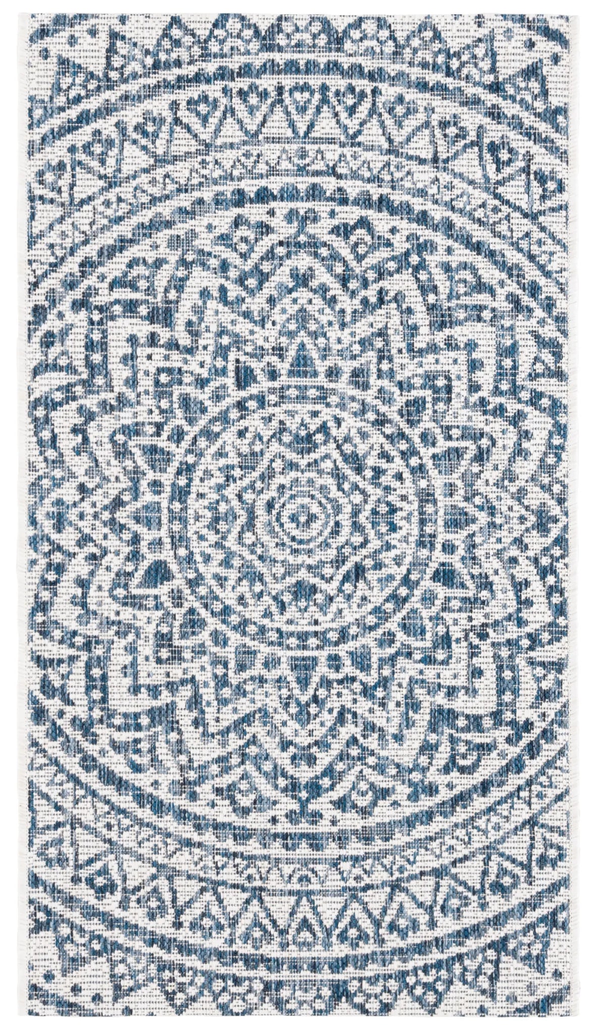 Safavieh Courtyard 2'-0" x 3'-7" Rug in Ivory / Navy