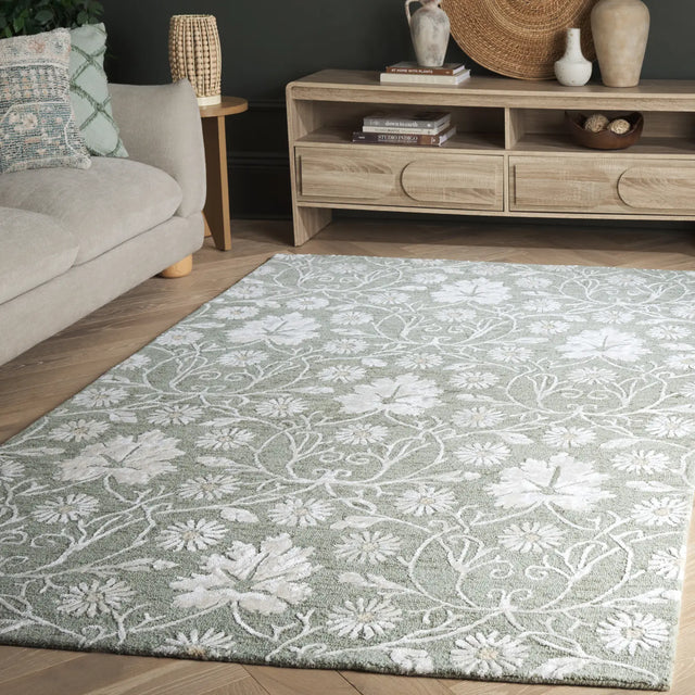 Safavieh Glamour 4'-0" x 6'-0" Rug in Sage / Ivory