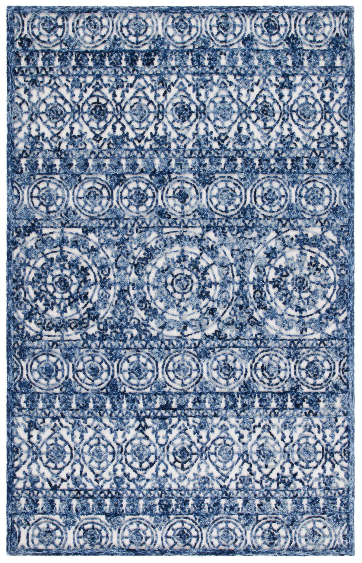 Safavieh Trace 4'-0" x 6'-0" Rug in Navy / Ivory