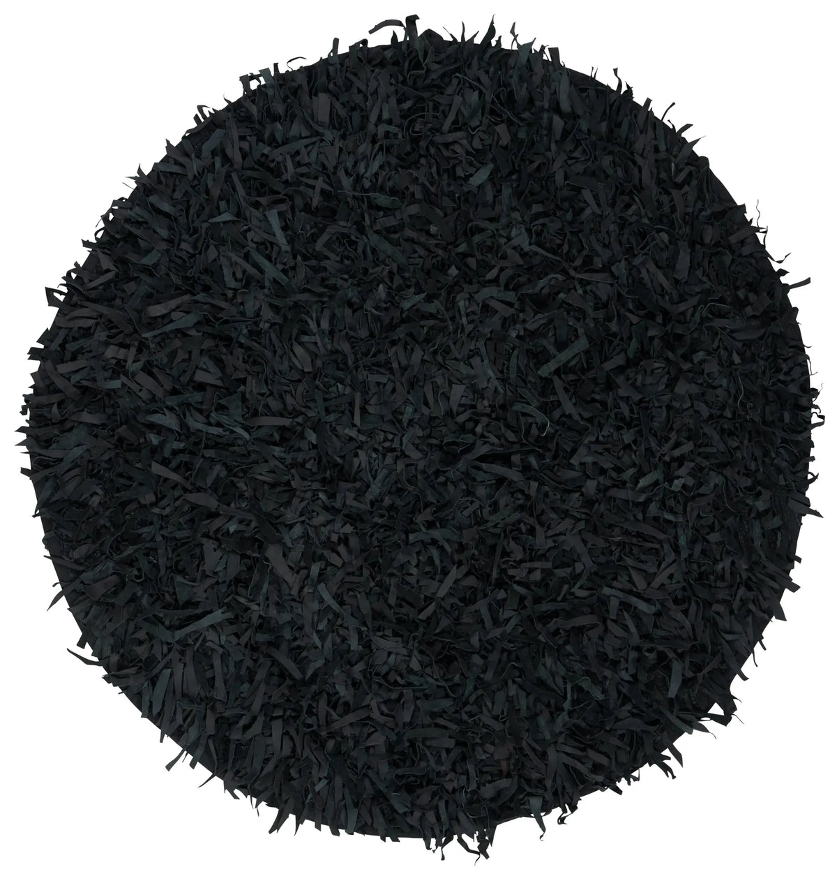 Safavieh Leather Shag 5'-0" x 5'-0" Rug in Black