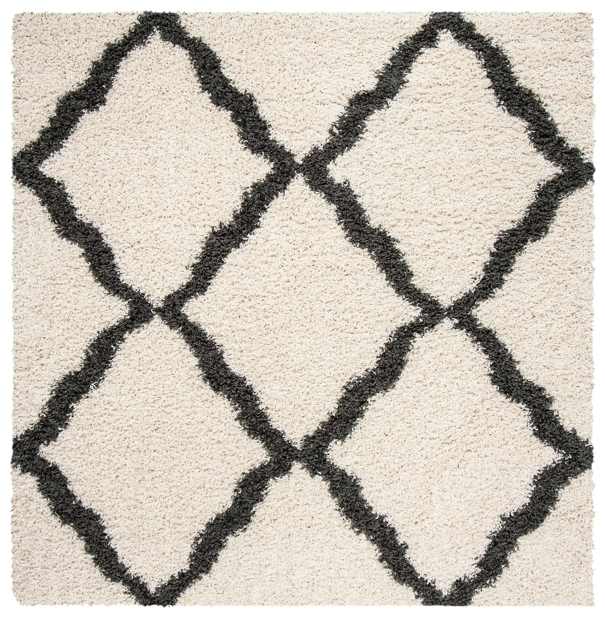Safavieh Sgd-Dallas Shag 6'-0" x 6'-0" Rug in Ivory / Dark Grey