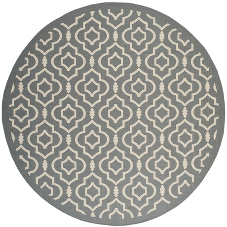 Safavieh Courtyard 7'-10" x 7'-10" Rug in Anthracite / Beige