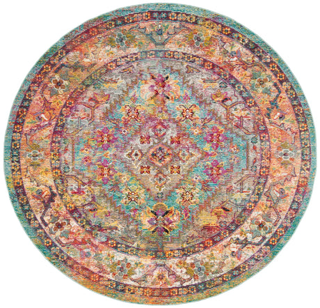 Safavieh Crystal 7'-0" x 7'-0" Rug in Light Blue / Orange