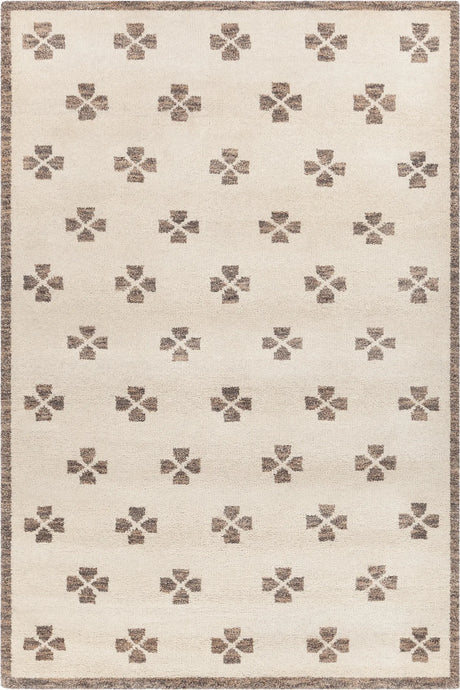 Chandra Lizzie LIZ-57200 Ivory / Brown rug, flat view