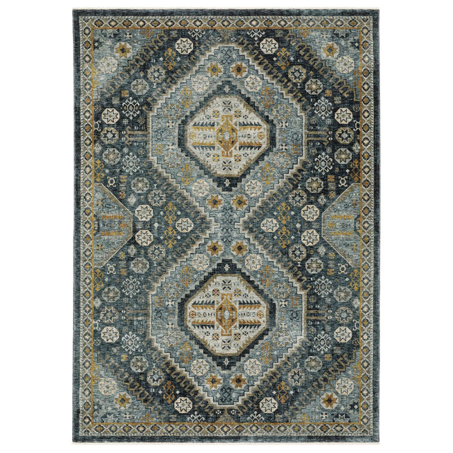 Oriental Weavers Sphinx Aberdeen 7150B Blue/ Gold Rugs - main flat