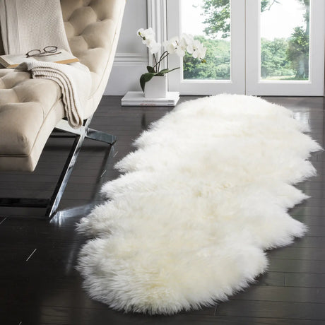 Safavieh Sheep Skin 2'-0" x 8'-5" Rug in Natural