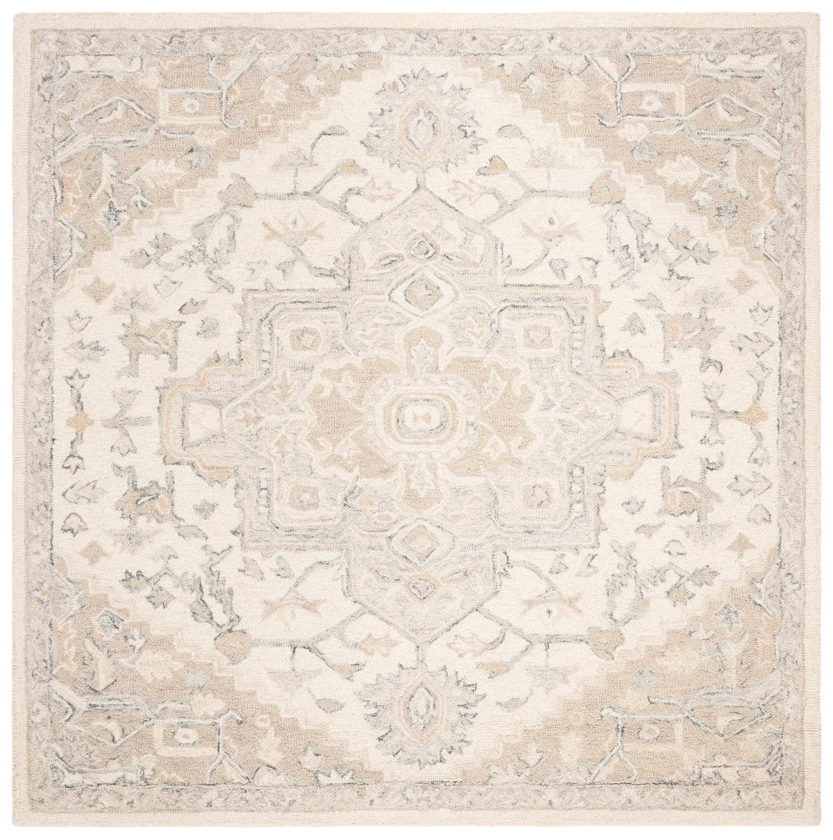 Safavieh Micro-Loop 5'-0" x 5'-0" Rug in Ivory / Beige