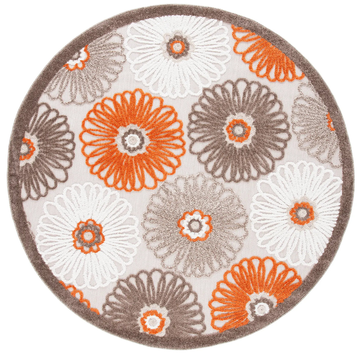 Safavieh Cabana 6'-7" x 6'-7" Rug in Beige / Orange