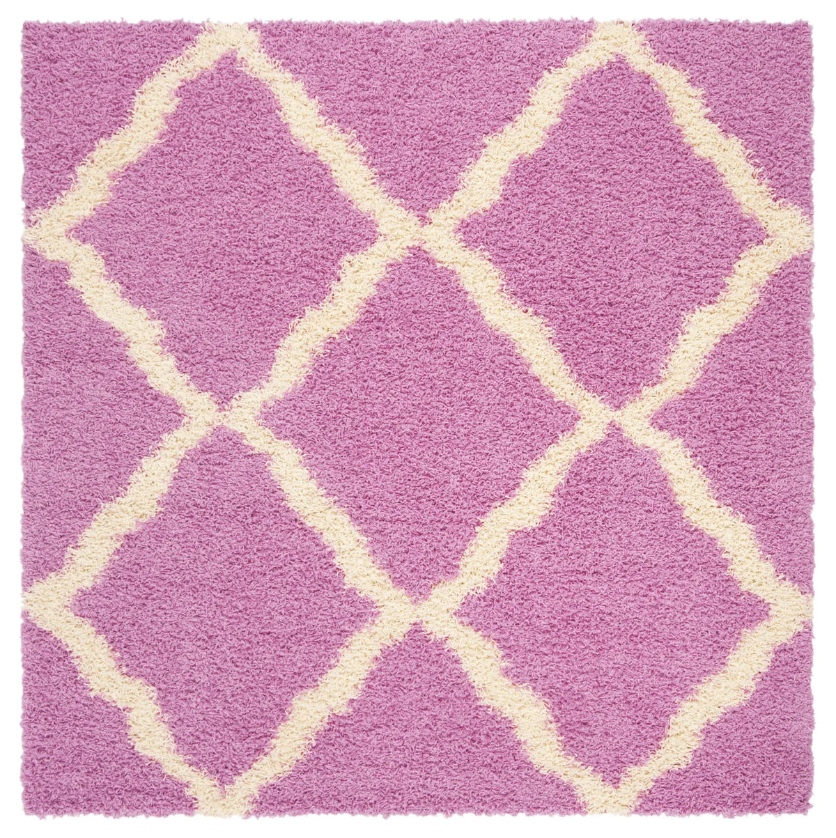 Safavieh Sgd-Dallas Shag 6'-0" x 6'-0" Rug in Pink / Ivory