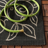Safavieh Courtyard 4'-0" x 5'-7" Rug in Black / Beige