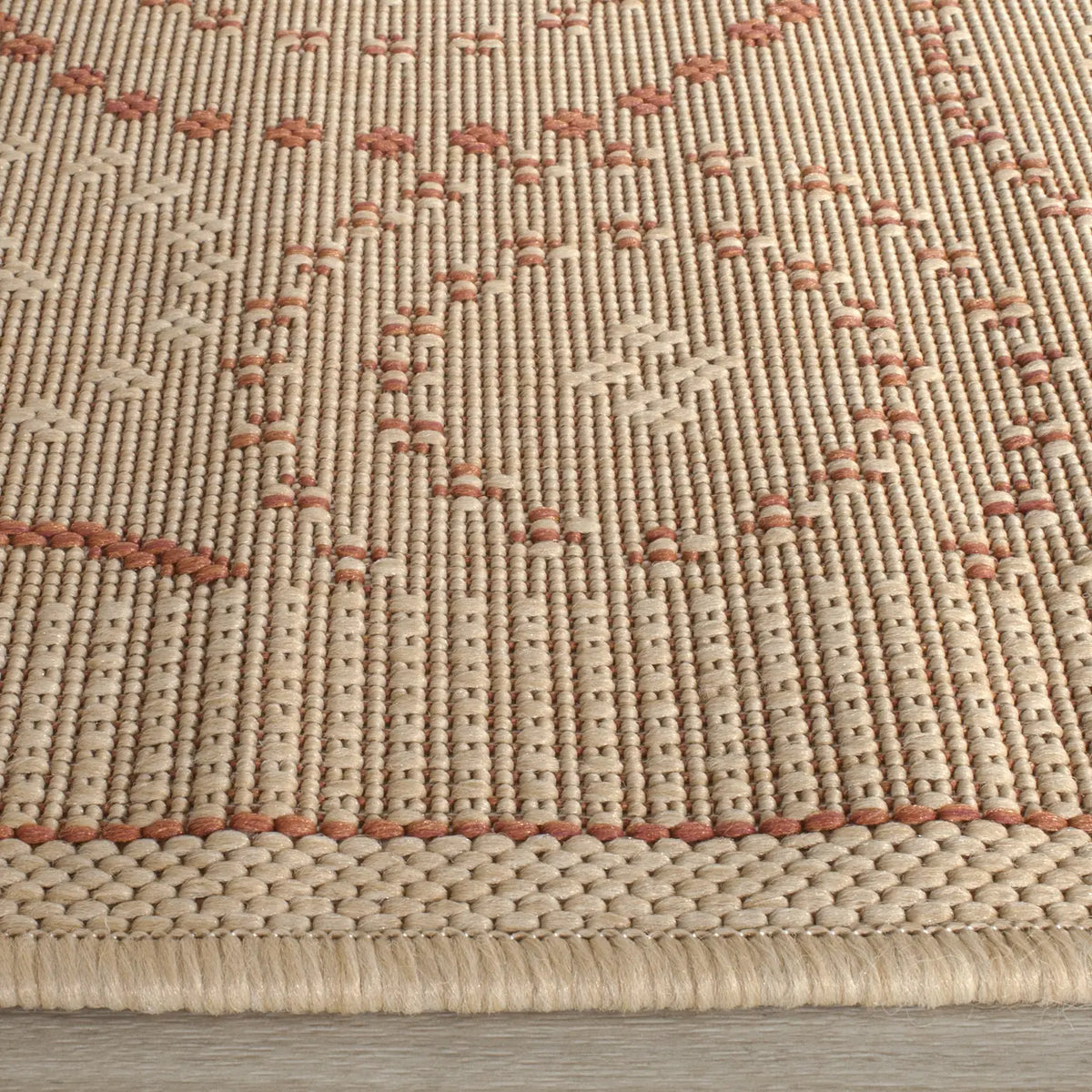 Safavieh Courtyard 2'-3" x 10'-0" Rug in Natural / Terra