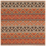 Safavieh Veranda 6'-7" x 6'-7" Rug in Red / Chocolate