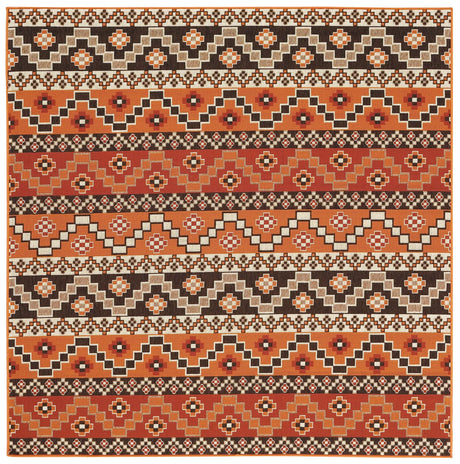 Safavieh Veranda 6'-7" x 6'-7" Rug in Red / Chocolate