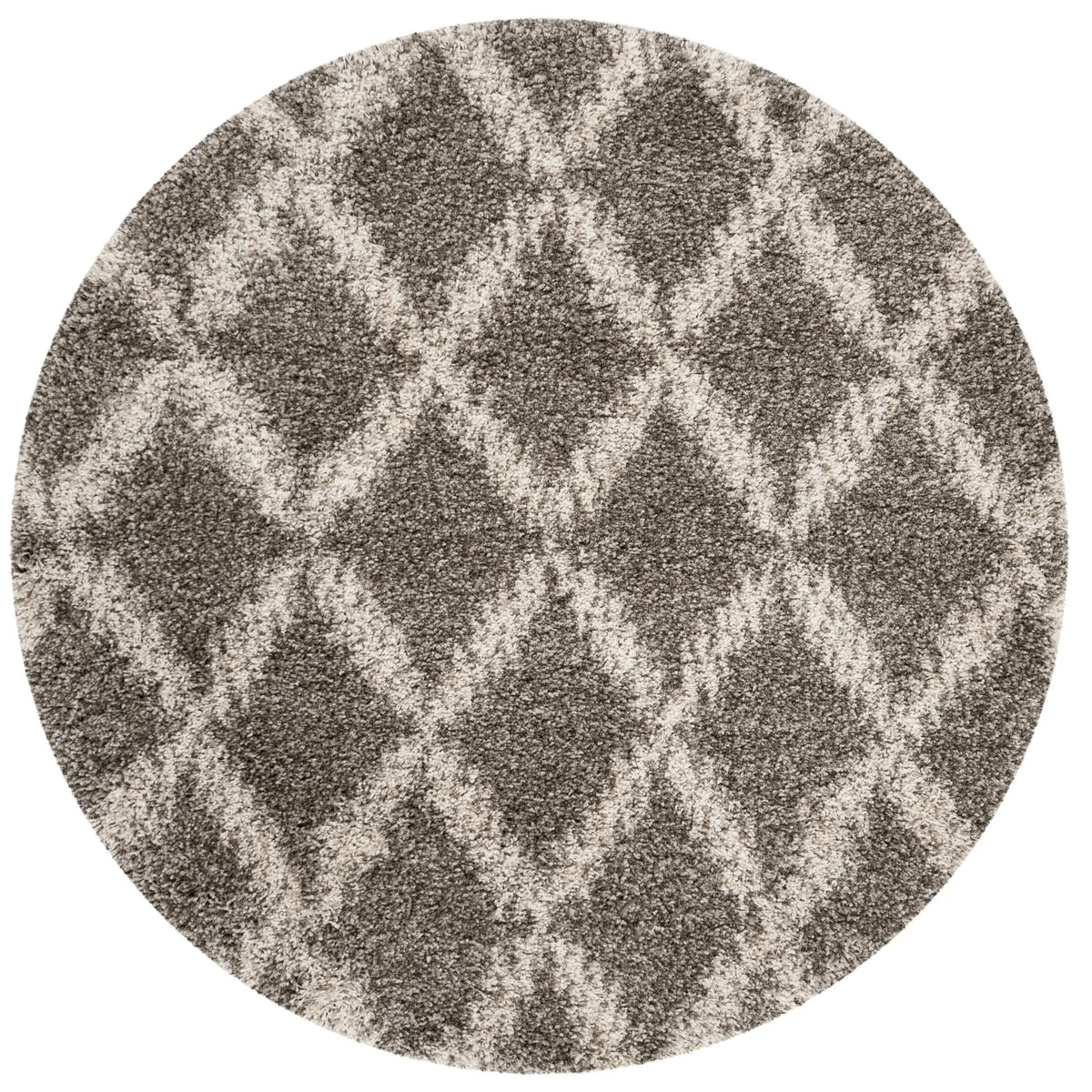 Safavieh Hudson Shag 5'-0" x 5'-0" Rug in Grey / Ivory