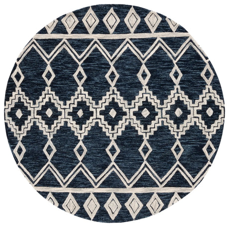 Safavieh Abstract 6'-0" x 6'-0" Rug in Navy / Ivory