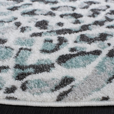 Safavieh Amsterdam 6'-7" x 6'-7" Rug in Ivory / Teal