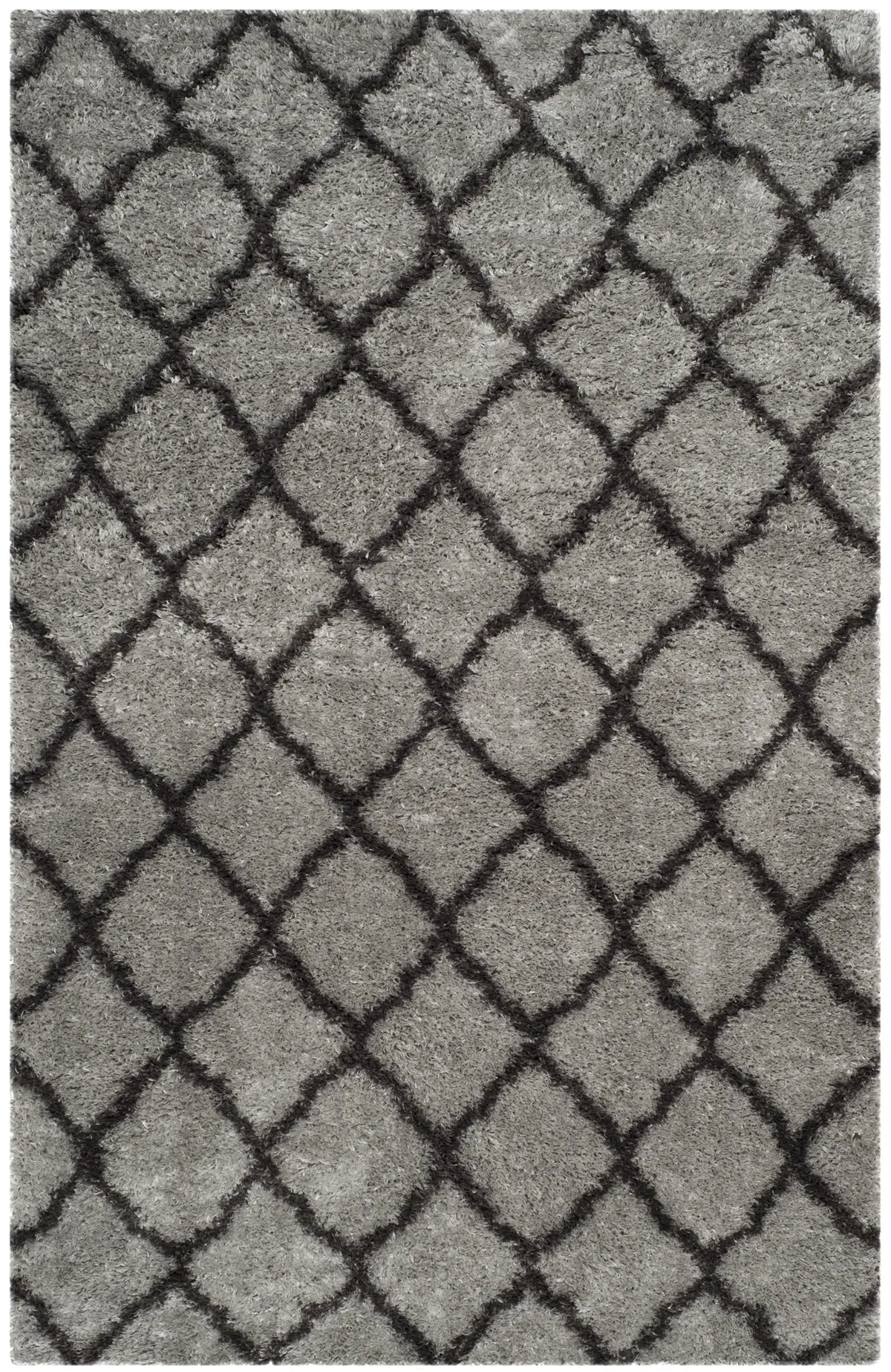 Safavieh Indie Shag 5'-1" x 7'-6" Rug in Grey / Dark Grey
