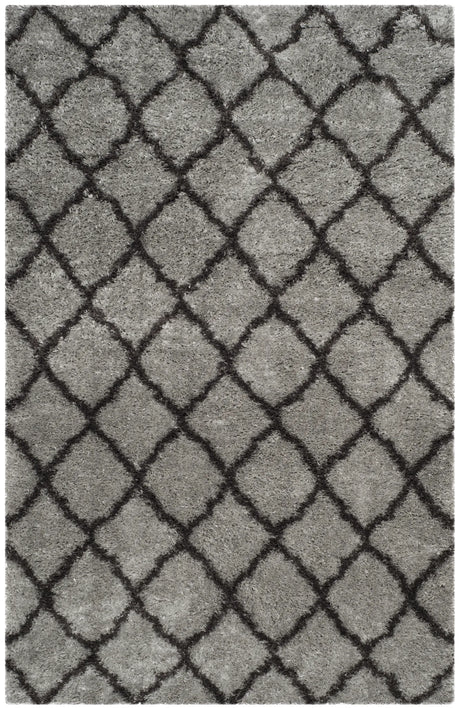 Safavieh Indie Shag 5'-1" x 7'-6" Rug in Grey / Dark Grey